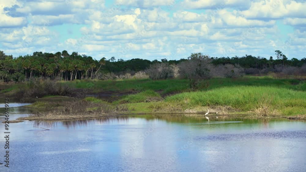 Tropical wetlands wildlife nature. Jungles wild vegetation with green palm trees in southern Florida, USA. Rainforest ecosystem Tropical wetlands wildlife nature. Jungles wild vegetation with green palm trees in southern Florida, USA. Rainforest ecosystem