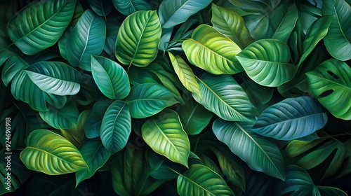 Wallpaper Mural A Lush and Vibrant Array of Green Leaves in Nature Torontodigital.ca