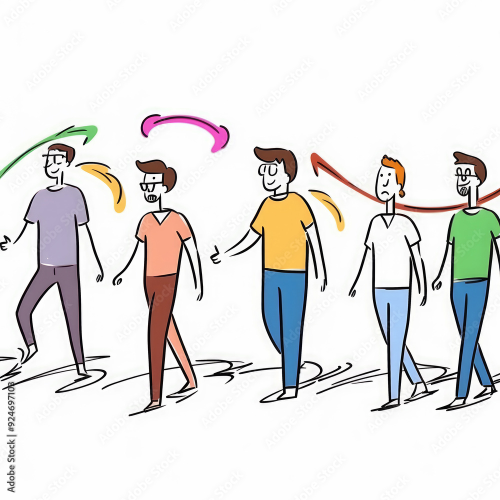 generated illustration of team of diverse business people engaging in discussion with speech bubbles generated illustration of team of diverse business people engaging in discussion with speech bubbles
