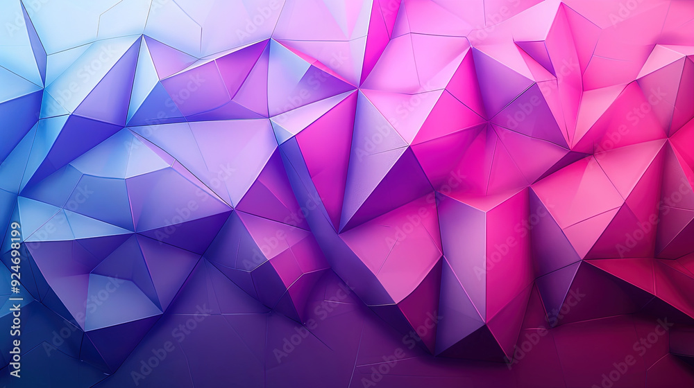Fototapeta premium Abstract blue and pink background pattern with modern geometric triangles shapes, abstract background