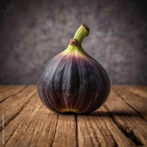 Ripe fresh Healthy Purple fig fruits on a woodend esk photo