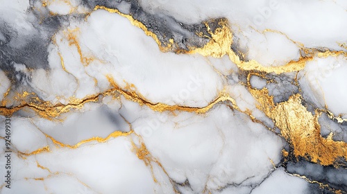 Elegant marble texture with gold veins, showcasingluxurious design.interplay of colors evokessense of sophistication and beauty. photo