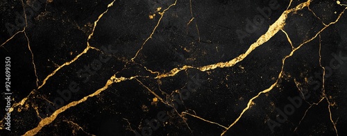 luxurious black marble texture with golden veins, exuding elegance and sophistication.