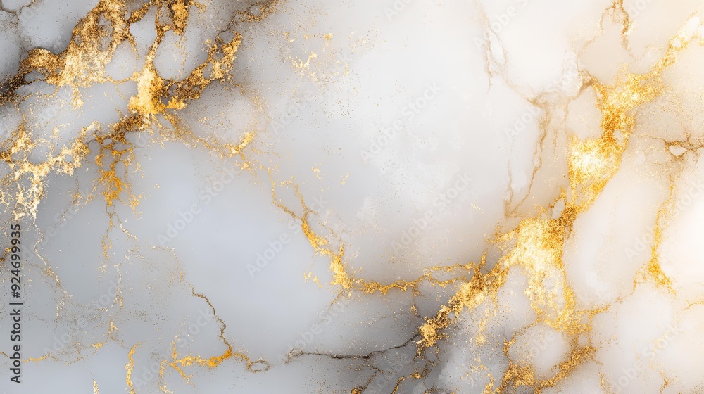 Elegant marble texture with golden veins, conveying luxury and sophistication. Ideal for backgrounds and design projects.
