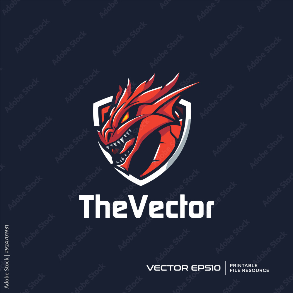 Dragon emblem mascot, vector, logo, character, cartoon, illustration, eps10 Dragon emblem mascot, vector, logo, character, cartoon, illustration, eps10