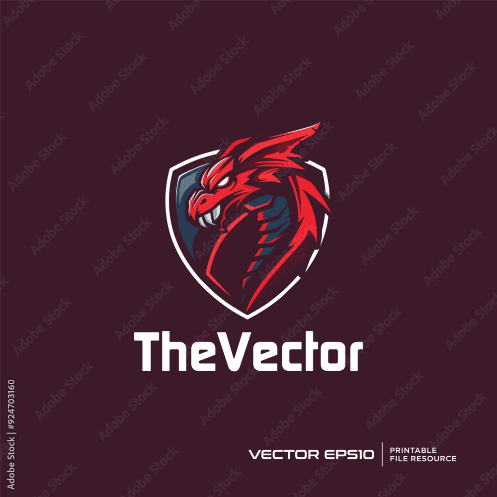 Dragon emblem mascot, vector, logo, character, cartoon, illustration, eps10 Dragon emblem mascot, vector, logo, character, cartoon, illustration, eps10