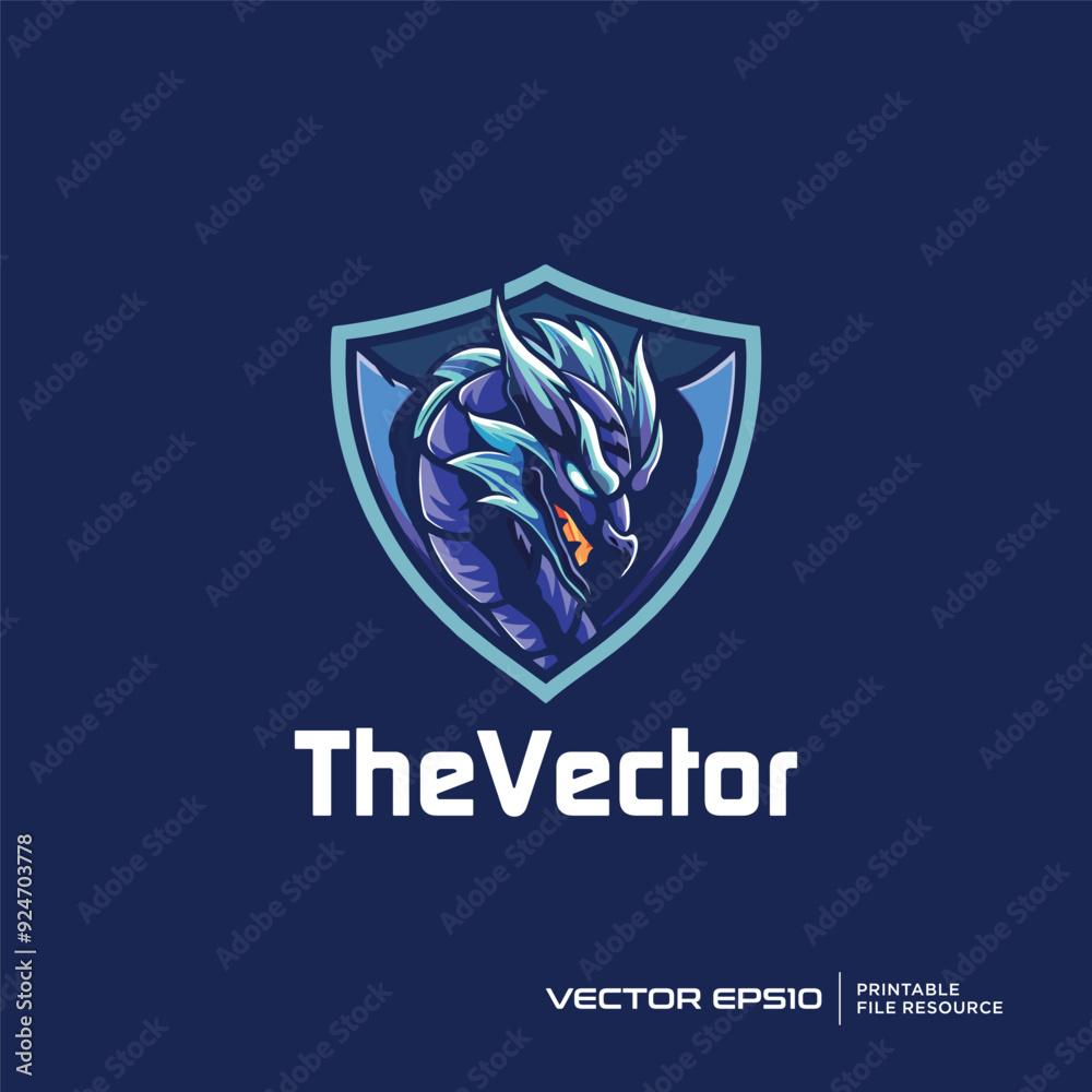 Dragon emblem mascot, vector, logo, character, cartoon, illustration, eps10 Dragon emblem mascot, vector, logo, character, cartoon, illustration, eps10