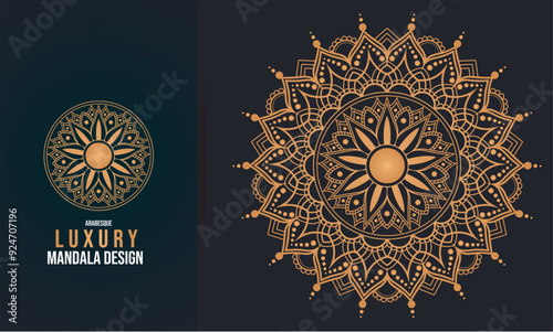 Luxury ornamental mandala design with gorgeous arabesque pattern style background for floral pattern card, invitation card, anniversary card, tiles, mosaic, texture, wall for decorating.