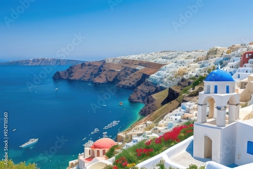 Santorini Island in the morning