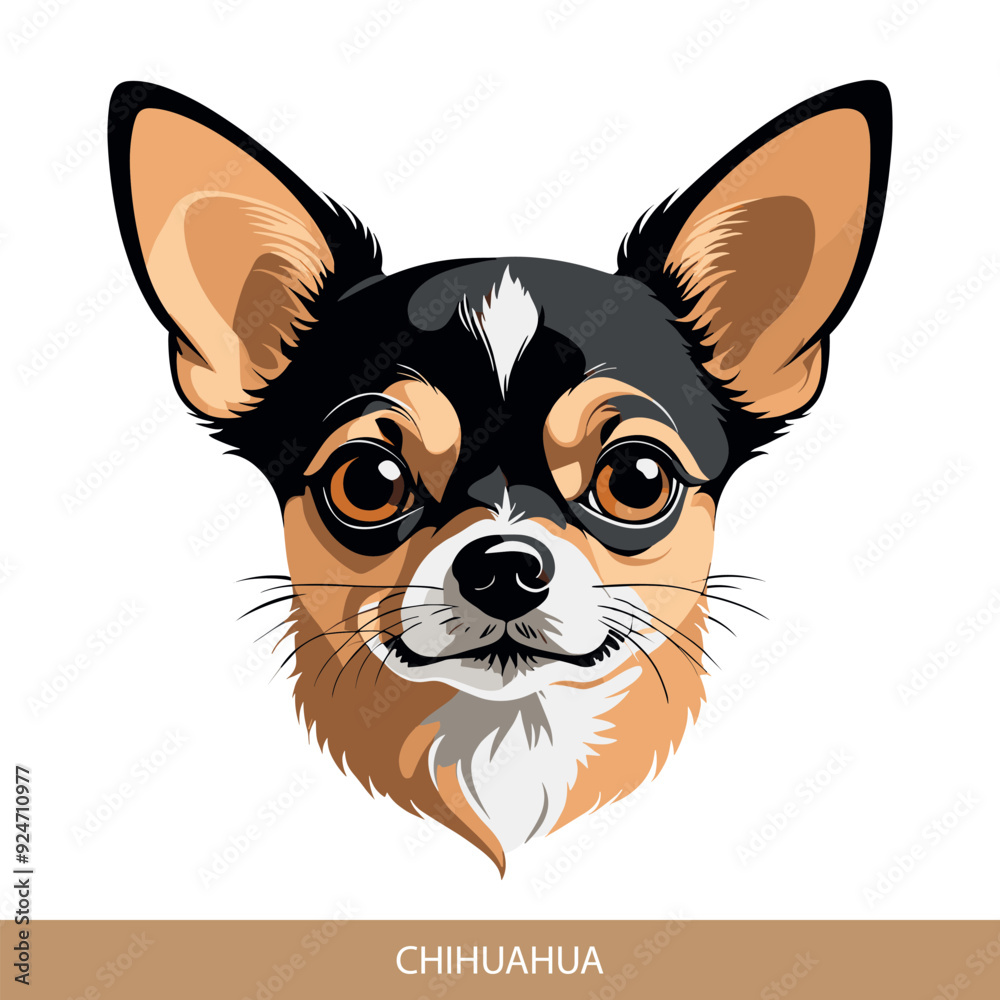 Stylized chihuahua Dog Head Illustration in Vector Art Stylized chihuahua Dog Head Illustration in Vector Art