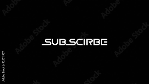 Subscribe Glossy 3d Text Reveal Animation on a Black Background, 4k Resolution