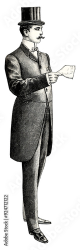 Fotografie Man vintage fashion illustration