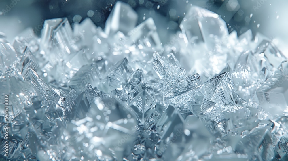 Closeup of Icy Crystals, Sparkling and Shimmering Closeup of Icy Crystals, Sparkling and Shimmering