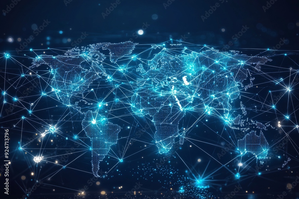 Global Digital Business Network Connection Illustration created with Generative AI Global Digital Business Network Connection Illustration created with Generative AI