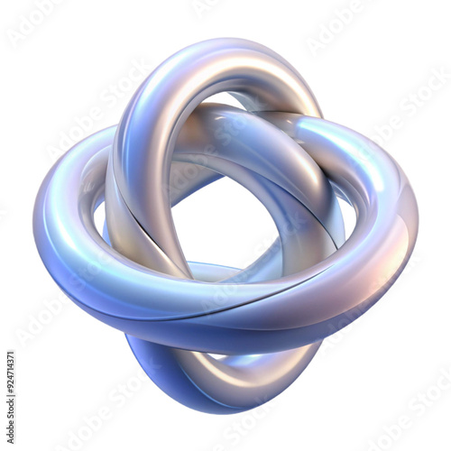 Unusual transparent shapeless tangle shape 3d icon