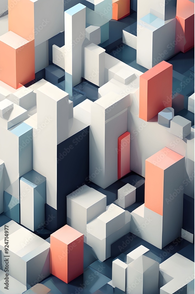 Obraz premium Abstract Urban Geometry: A Minimalist Architectural Composition