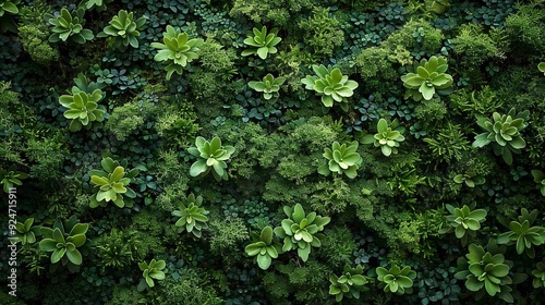 Lush Green Moss Texture Covering Forest Floor with Velvety Appearance