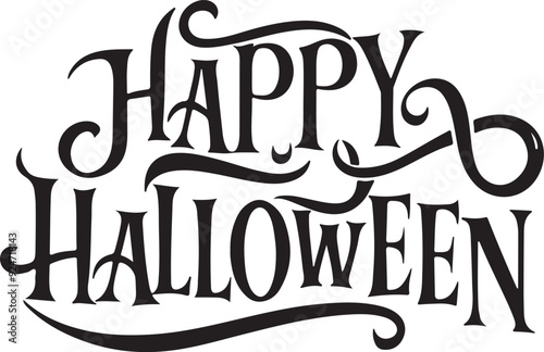 Spooky Halloween Typography Vector Illustration – Perfect for Designs