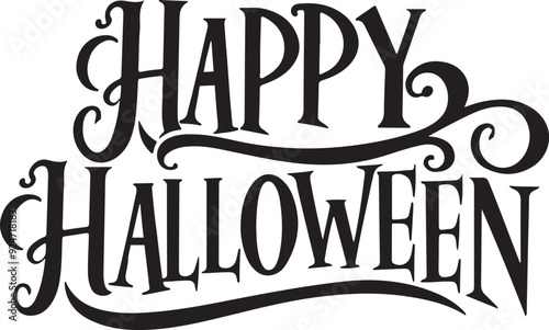 Spooky Halloween Typography Vector Illustration – Perfect for Designs
