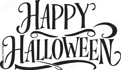 Spooky Halloween Typography Vector Illustration – Perfect for Designs