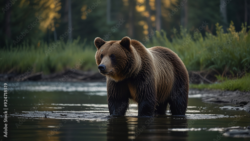 bear on the river bank in the morning bear on the river bank in the morning