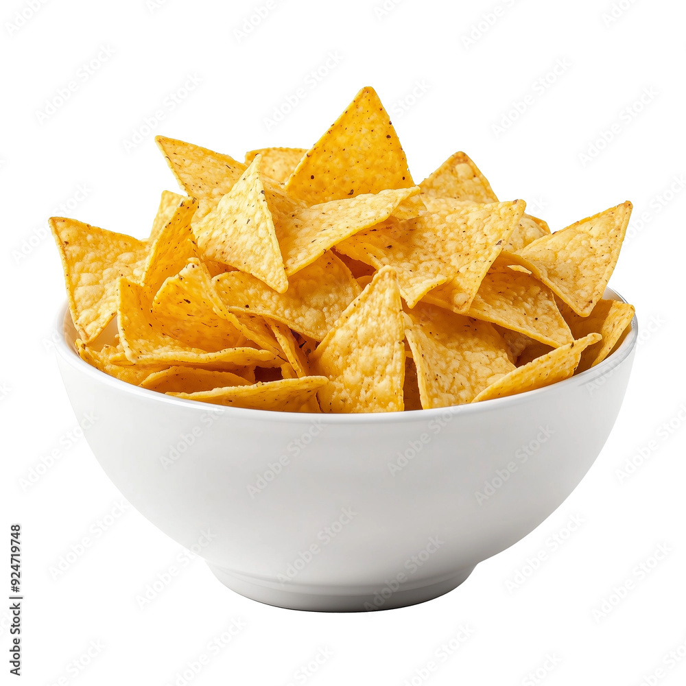 Nacho chips in a bowl isolated on transparent or white background Nacho chips in a bowl isolated on transparent or white background
