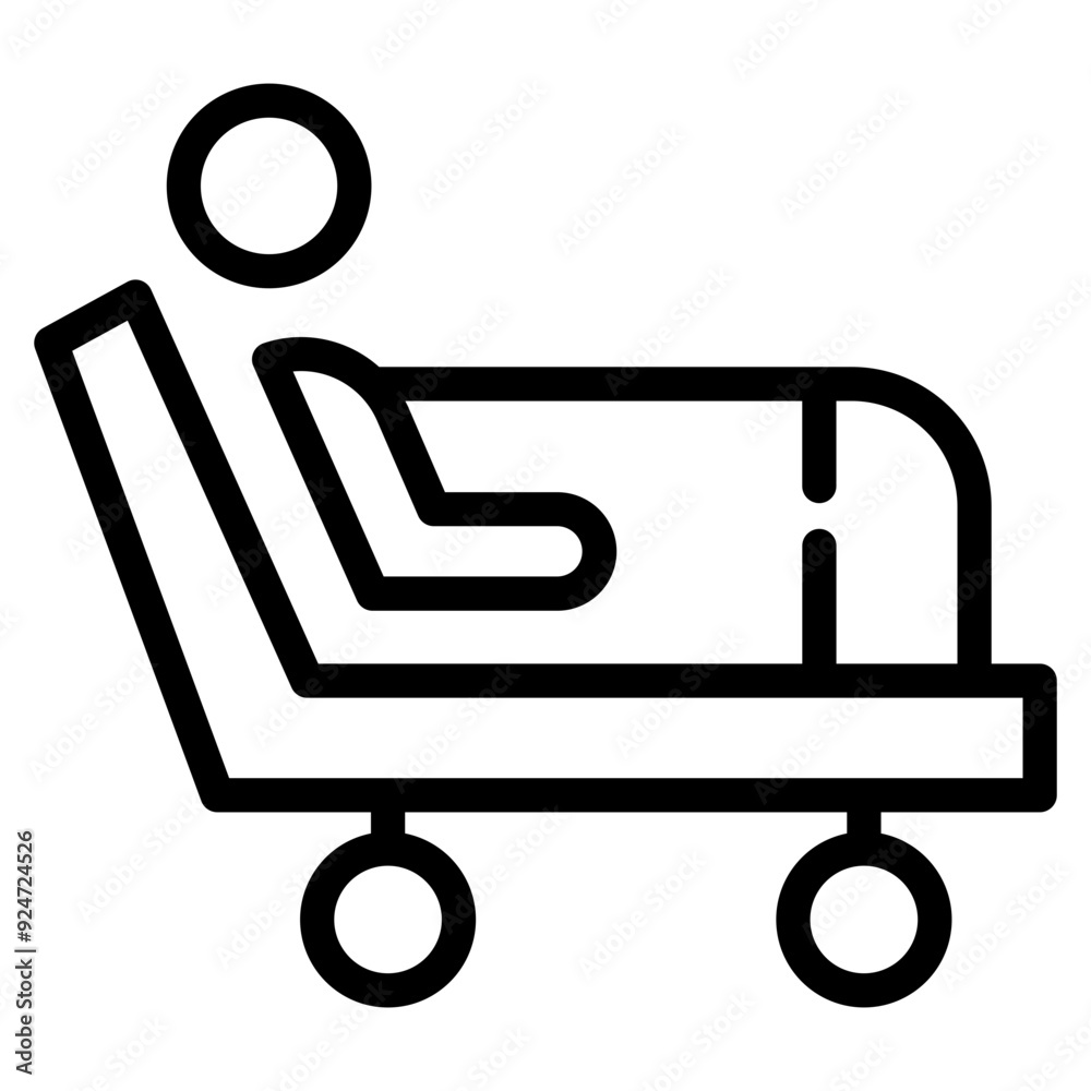 Patient in the hospital bed icon Patient in the hospital bed icon