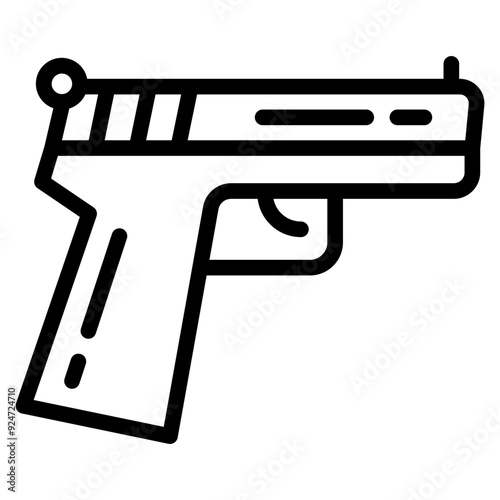 Modern semi automatic pistol gun weapon icon