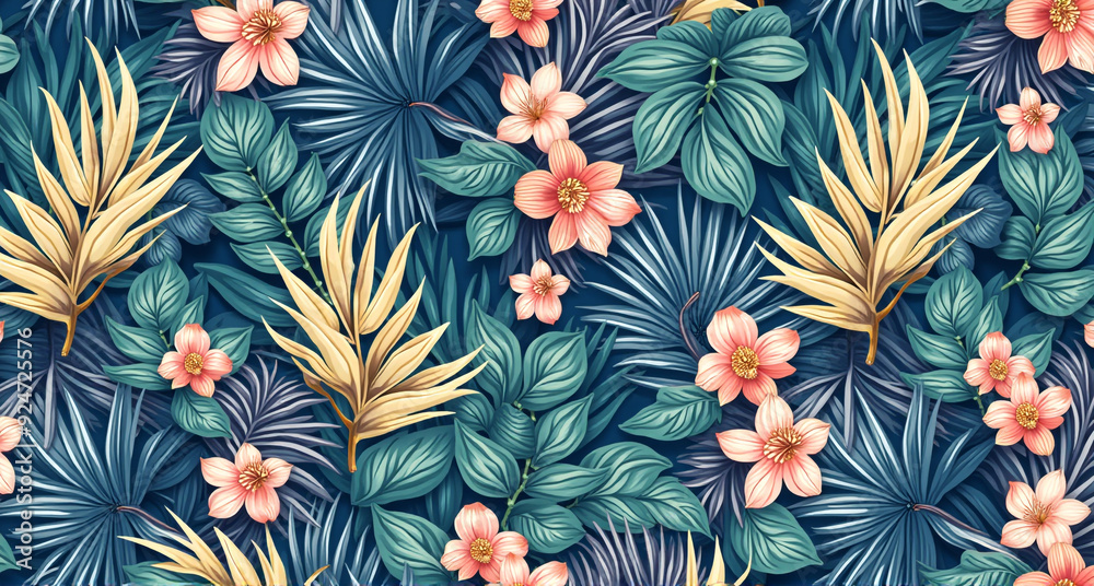 Fototapeta premium seamless pattern with flowers