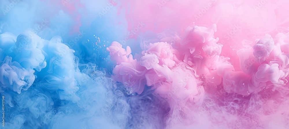 Fototapeta premium Abstract Blue And Pink Color Smoke Background, Colorful Ink In Water, Acrylic Paint Cloud, Wallpaper
