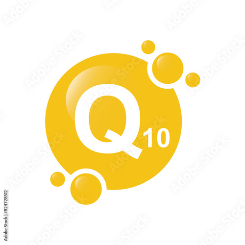 Vitamin Q10 Coenzyme, icon, vector.