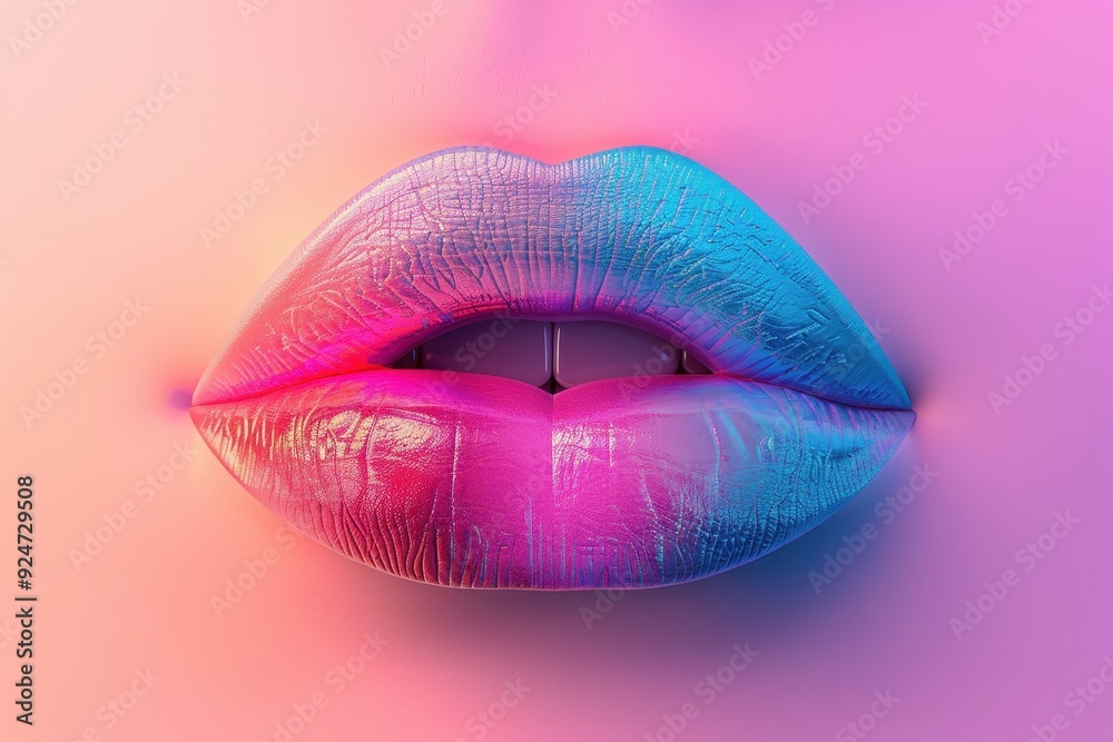 A painting of a lip with a background A painting of a lip with a background
