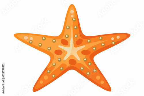 Orange Starfish with Five Points and Beige Spots