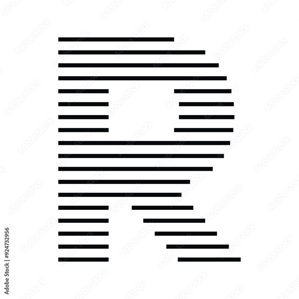 Letter R Logo with Abstract Line Pattern Letter R Logo with Abstract Line Pattern
