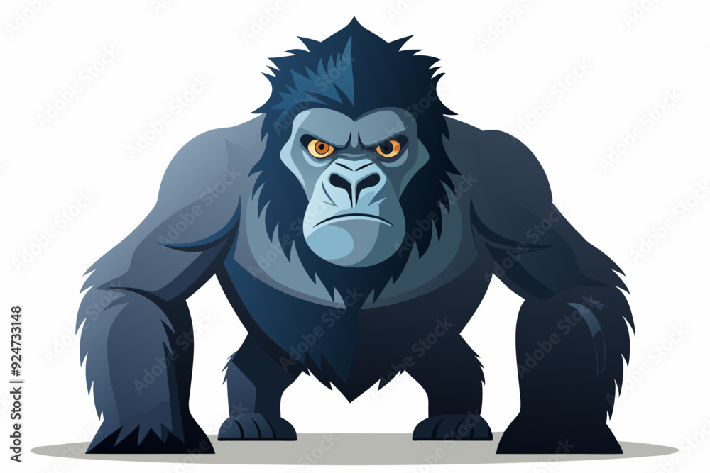 Naklejka premium Cartoon Gorilla with Angry Expression