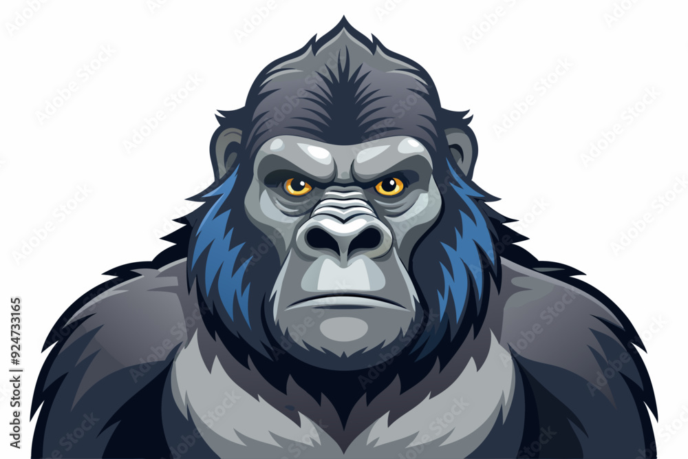 Obraz premium Close-up of a Powerful Gorilla with Blue Highlights