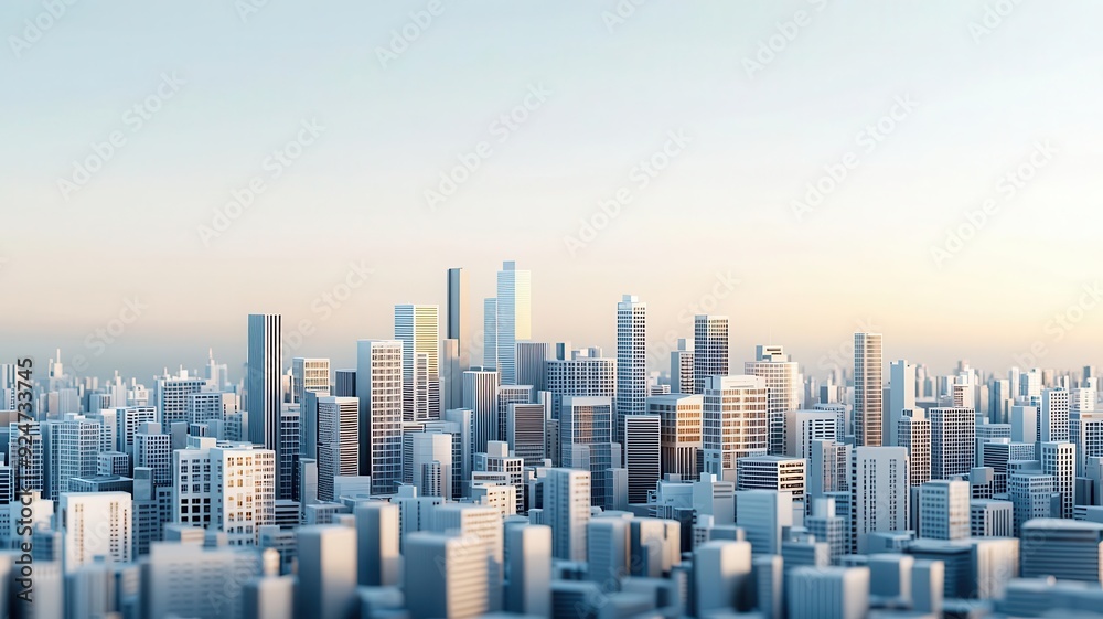 Virtual cityscape with AI-controlled systems, computing simulation environment, 3D illustration Virtual cityscape with AI-controlled systems, computing simulation environment, 3D illustration