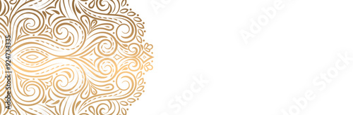 Decorative golden mandala on white background 