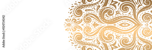 Decorative golden mandala on white background 