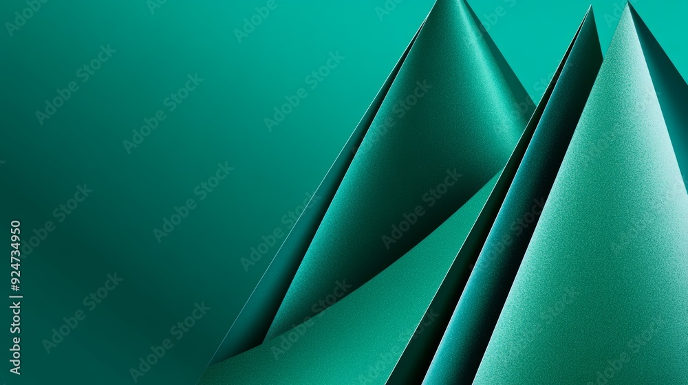 A sleek, abstract design featuring triangular forms in a gradient of teal, evoking a modern and dynamic aesthetic.