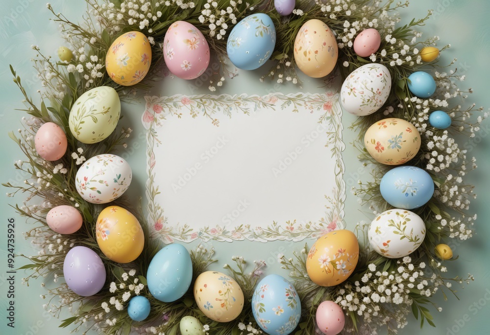 custom made wallpaper toronto digitalEaster card. Easter greeting card with eggs and spring flowers.