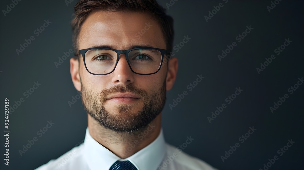 confident man with glasses and suit, professional portrait confident man with glasses and suit, professional portrait