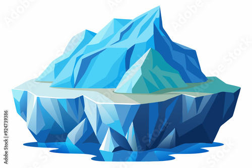 A Single Iceberg With A Pointy Peak Floating In Water