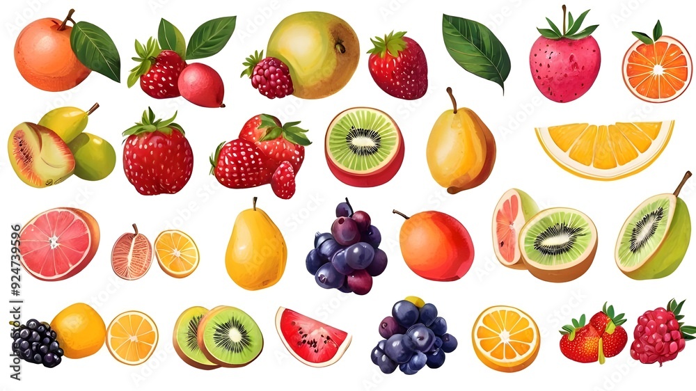 Illustration of fruit mix Illustration of fruit mix
