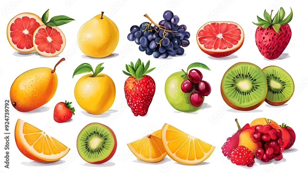 Illustration of fruit mix Illustration of fruit mix
