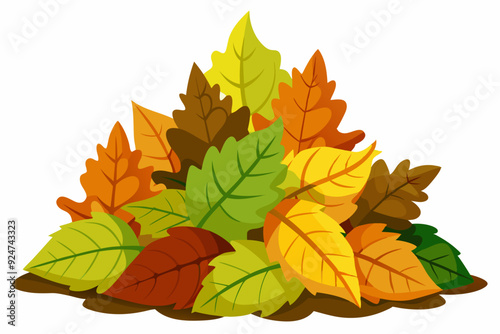 A Heap of Colorful Autumn Leaves on the Ground