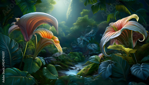 Vibrant tropical fish swim amidst lush underwater paradise