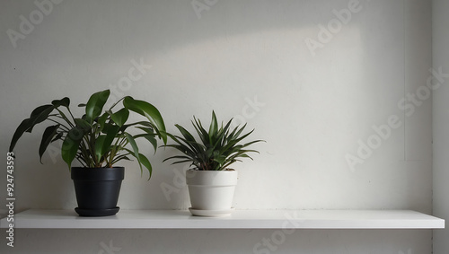 Wallpaper Mural A potted plant with fresh green leaves on a table, featuring a flowerpot and a touch of nature for home decoration Torontodigital.ca