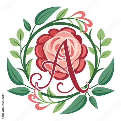 flower rose cute monogram