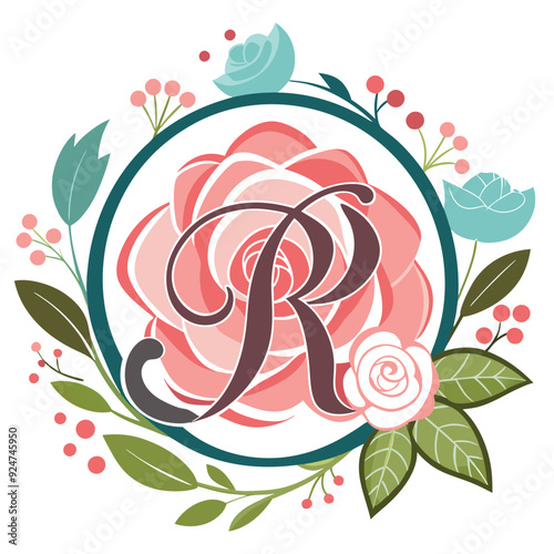 flower rose cute monogram